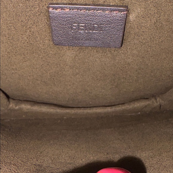 FENDI Fab Leather Crystal Mini Crossbody Bag - Picture 12 of 15